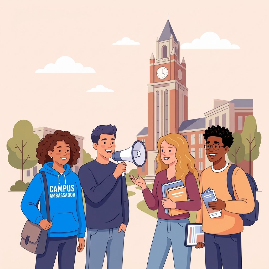 Campus Ambassador crew flat illustration